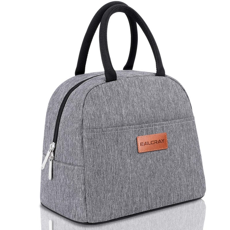 BALORAY Lunch Bag for Women Men Insulated Lunch Box for Adult Reusable Lunch Tote Bag for Work, Picnic or Travel (Grey) - Image 1